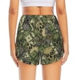 thumbnail image 2 of Lsque Green Skulls Printed Women's Running Shorts with Liner Pockets,Elastic Quick Dry Workout Athletic Gym Yoga Shorts,Womens High Waist Shorts-Small, 2 of 9