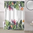 thumbnail image 5 of Fabric Shower Curtain, Summer Tropical Green Palm Trees White Texture Shower Curtains with 12 Hooks Waterproof Machine Washable Bath Curtains for Bathroom,48x 72in, 5 of 6