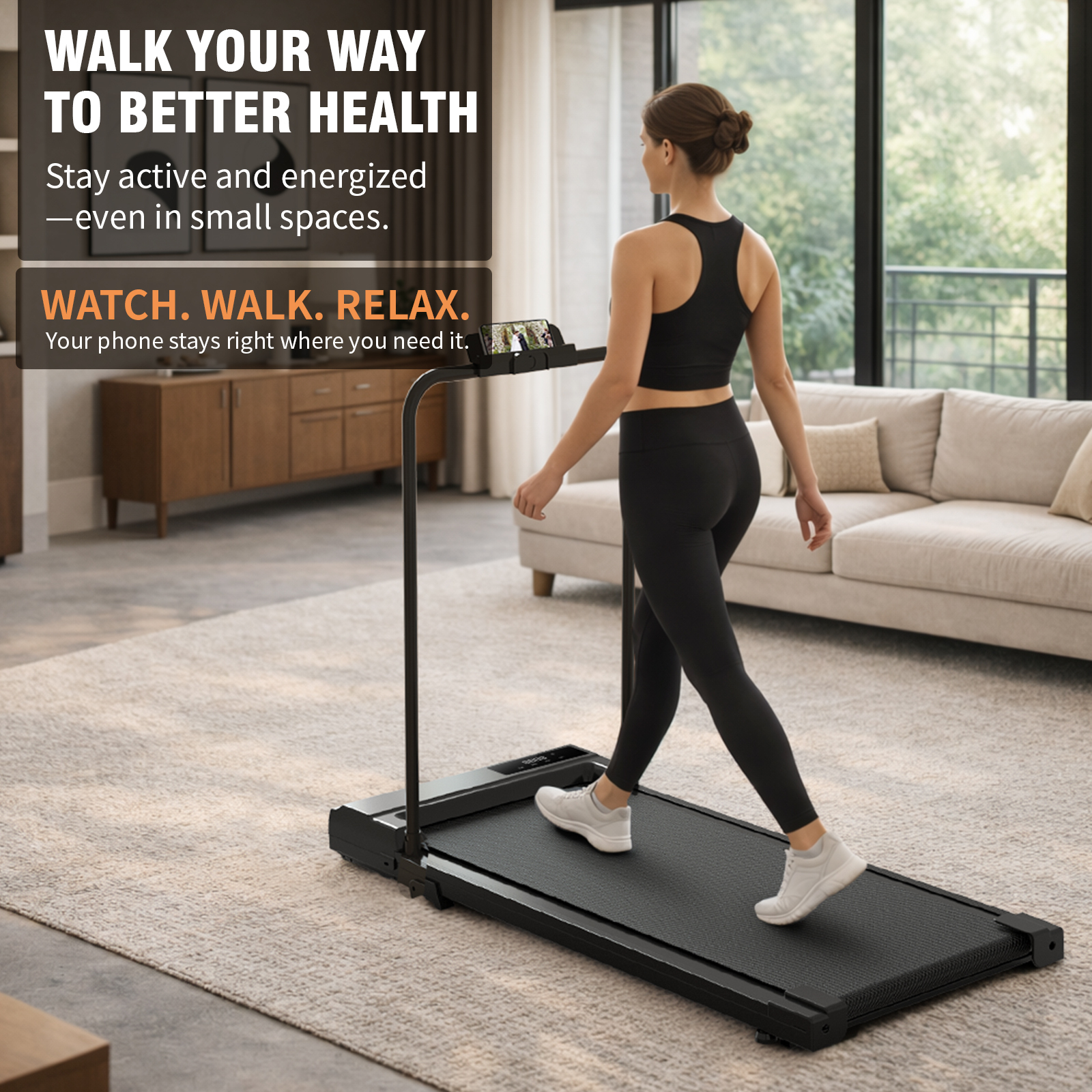 Alvantor 2.5HP Walking Pad Treadmill with Manual Incline photo 6