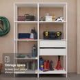 thumbnail image 5 of Madesa Garage Storage Rack with 2 Drawers and Open Shelves 51"L Multiuse Modular Organization Cabinet for Tools - White, 5 of 11