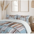 thumbnail image 6 of Ambesonne Rustic Duvet Cover Sets, Rusty Screw Wooden Style, 2-Queen, Brown White and Blue, 6 of 7