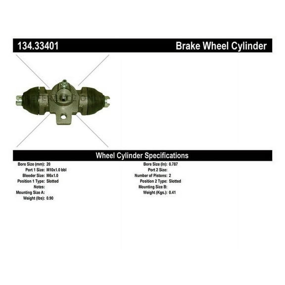 Centric Parts Drum Brake Wheel Cylinder P/N:134.33401 Fits select: 1993 ,1995 VOLKSWAGEN EUROVAN