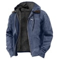 thumbnail image 1 of YIFUNIN Men's Hooded Sweatshirt Jacket, Solid Color Full Zip Fleece Pullover with Pockets, Casual Heavyweight Cardigan for Fall Winter,Navy,XL, 1 of 5