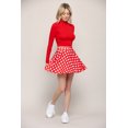 thumbnail image 5 of Made by Johnny Women's Casual Mini Flared Plain Pleated Skater Skirt with Shorts S RED_POLKA, 5 of 6