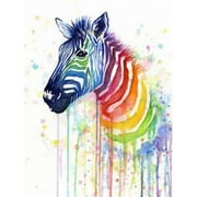 Rainbow Zebra Poster Print by Olga Shvartsur, 18 x 24 - Large
