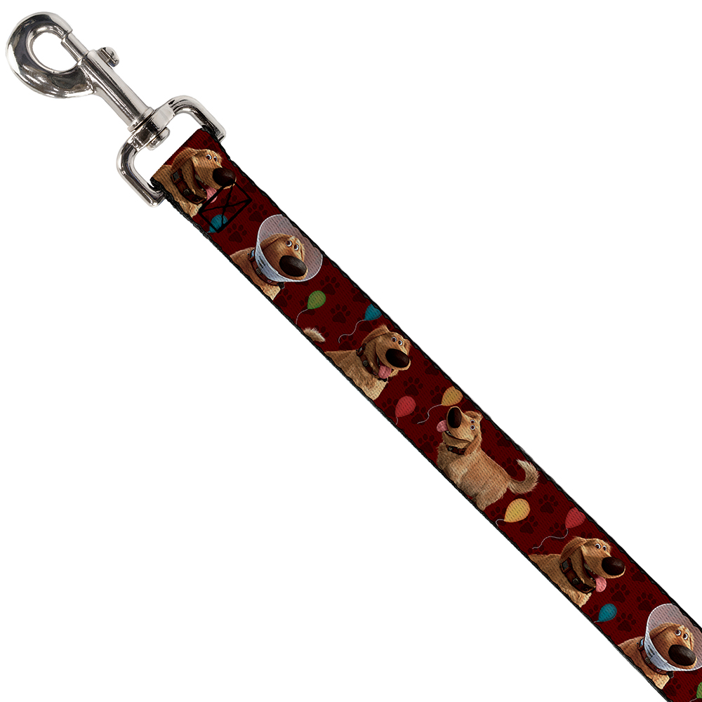 Disney Pet Leash, Dog Leash, Dug Poses Balloons Paw Print Reds, 4 Feet Long 1.0 Inch Wide