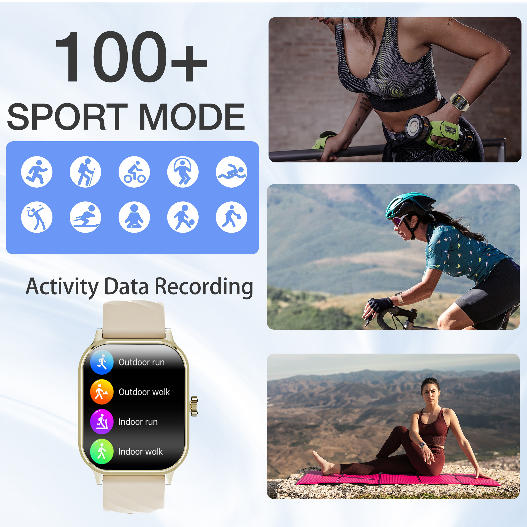 BlitzWolf Smart Watch for Android, IP67 Waterproof Fitness Watch, Gift for Women and Men