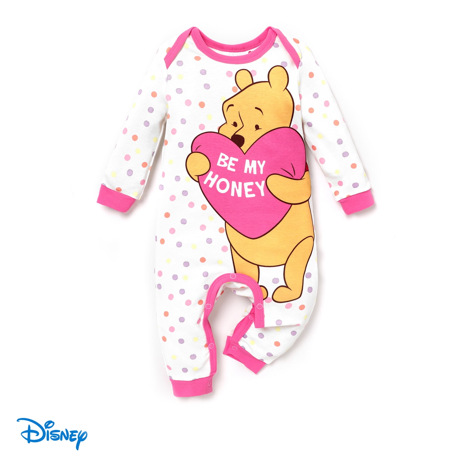 Disney Winnie l Ourson Bebe Garcons Filles Combinaison Pyjama Amour Coeur Etre Mon Miel Manches Longues Taille une Piece Romper 0 3M 18M