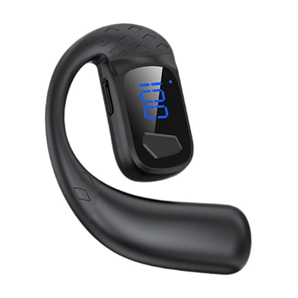 Auriculares de una sola oreja para trabajar en portátiles, cómodos para usar en cumpleaños y conducir. Digital negro