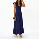 thumbnail image 4 of Vestido Casual Tops para las Mujeres Casual Cómodo sin Mangas Cuello en V Plegado Vestido Sólido, 4 of 8