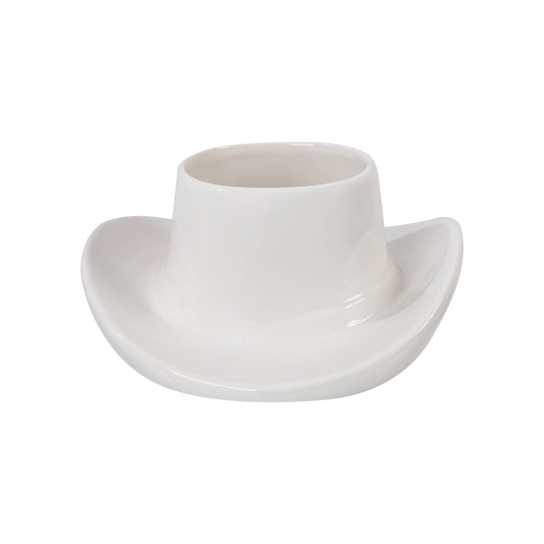 Mainstays White Ceramic Cowboy Hat Planter, 9.3 x 10.2 in photo 5