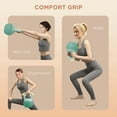 thumbnail image 4 of 18 lb Green Kettlebell for Strength Training - Sand Filled, Non-Slip Grip, Home Gym Exercise Weight - 7.5" x 11" Dimensions, 4 of 7