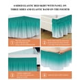 thumbnail image 6 of Teal Ombre Wrap Around Bed Skirts for Queen Bed 16" Drop,Bed Skirt with Adjustable Elastic Belt Dust Ruffle Bed Valance for Bedroom Hotel Turquoise White Gradient Modern Abstract Art Bed Frame Cover, 6 of 7