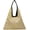 Khaki, variant on Hand-woven Straw Shoulder Bag Boho Black Leather Top Handle Tote Retro Summer Beach Bag Holiday Travel Handbag