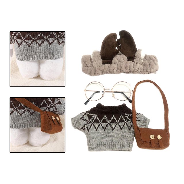 Ropa y accesorio suaves, conjunto informal, juguete para de imitación, ropa de rellenos, ropa de de peluche para Hugo Vestido de muñeca de peluche