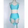 thumbnail image 3 of inlzdz Womens Dance Outfit V-Neck Camisole High-Waist Mesh Skirts 2-Piece Set for Stage Performance Sky Blue XL, 3 of 7