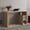 Natural Oak, variant on TUHOME Solid Wide Writing Desk with 3 side Open Storage Shelves, Top Workspace, Freestanding