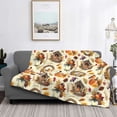 thumbnail image 2 of Naloa Autumn Vintage Flannel Fleece Throw Blanket for Bed Couch, Thick Blanket - All Seasons Suitable for Women, Men and Kids-60"x50", 2 of 6