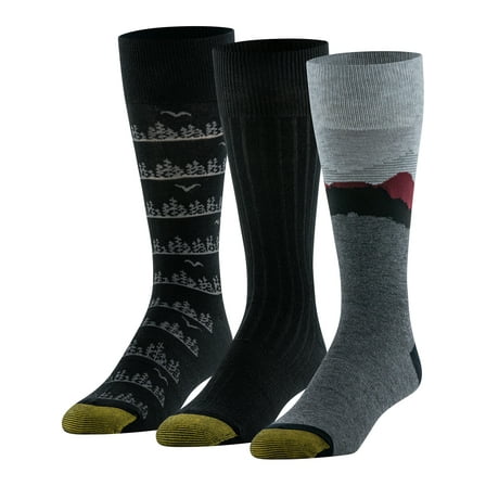 GoldToe Edition Mens Blueridge Crew Socks Assorted, 3 Pack