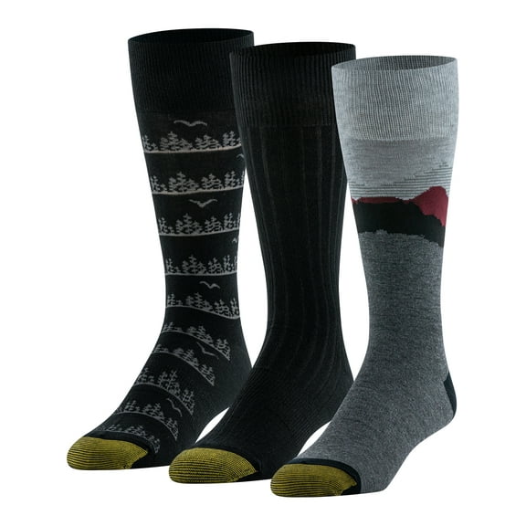 GoldToe Edition Mens Blueridge Crew Socks Assorted, 3 Pack