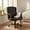Black, variant on 350LBS Heavy‑Duty Executive Desk Chair, Vintage Wingback Leather Ergonomic Swivel Chair with 7.6 Inch Thick Cushion & Wood Base for Home Office Living Room