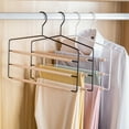 thumbnail image 5 of Qijita Pant Hanger Non-slip Space Saving Pant Hanger 3-tier Jeans Pant Hanger for Closet Clothes Hanger, 5 of 6