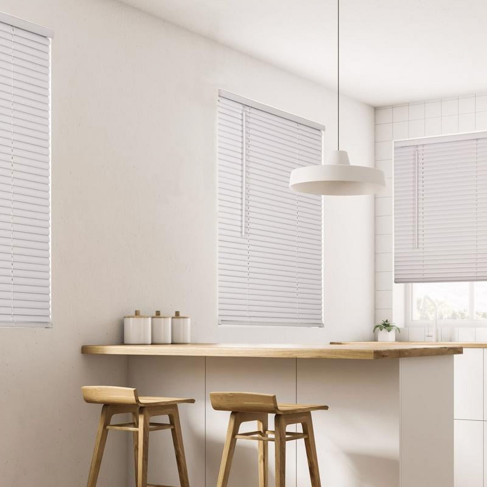 Lotus Cordless Vinyl Mini Window Blinds, White 71 in x 72 in