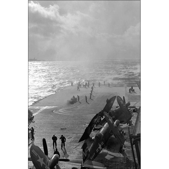 24"x36" Gallery Poster, USS Oriskany CVA-34 with snow 1953