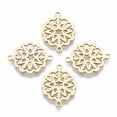 thumbnail image 1 of 201 Stainless Steel Links connectors Laser Cut Flower Golden 19x15x1mm Hole: 1.2mm, 1 of 2