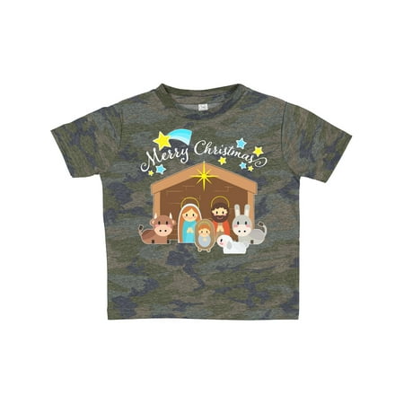 

Inktastic Merry Christmas Cute Nativity Scene Gift Toddler Boy or Toddler Girl T-Shirt