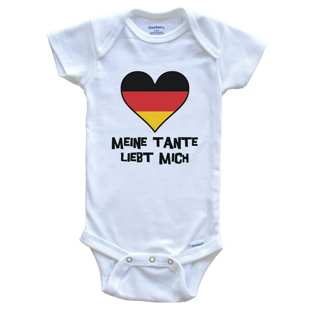vijand Fantasierijk dok My Aunt Loves Me German Language Germany Flag Heart Baby Bodysuit - Meine  Tante liebt mich, 6-9 Months White - Walmart.com