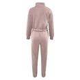 thumbnail image 5 of qolati Women 2 Piece Outfits Half Zip Oversized Crop Sweatshirt Jogger Pants Tracksuit Casual Long Sleeve Matching Set Y2K Sweatsuit, 5 of 6