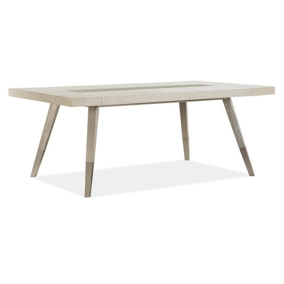 Magnussen Home Lenox Warm Silver And Acadia White Extendable Rectangular Dining Table