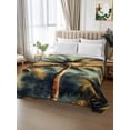 thumbnail image 2 of Palm Tree King Size Flat Sheet, Wrinkleproof & Fadeproof Cooling Flat Bed Sheet Only, Retro Summer Botanical Tropical Plant Leaves Breathable Soft Bedding Top Sheets 105 x 98 Inches, 2 of 8