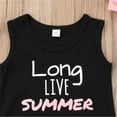 thumbnail image 7 of Kiapeise Little Girl Tassel Letter Print Vest + Striped Shorts + Bow Hairband, 7 of 7