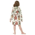 thumbnail image 7 of FORMRS Niños Bathrobe Unisex Hooded Robe Soft Plush Pajamas Sleepwear, Size 7-9T, Red Christmas Poinsettia, 7 of 7