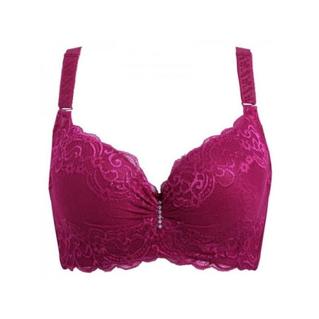 Scalloped Floral Underwire - Topumt Women Adjustment Push Up Underwire Bra Thin Padded Bra Lady Gather Lace Floral Bra Brassieres Underwear Lingerie Cup D