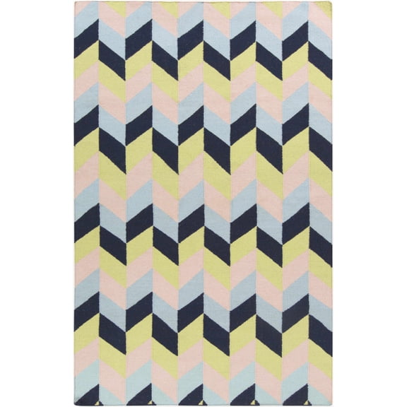 BoutiqueRugs Pojoaque Contemporary Area Rug - Olive, Navy, Dusty Pink - 2' x 3'