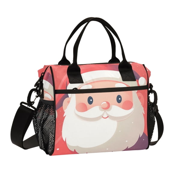 Santa Claus Christmas Cooler Bag Lunch Bag Soft Cooler Cooling Tote Insulated Lunch Box for Adult Men Women