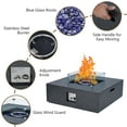 thumbnail image 2 of EDTara 36" Outdoor Propane Fire Pit, 50,000 BTU, Glass Wind Guard, Steel Frame, Side Table for Gas Tank, Lava Stones, Rain Cover Included, 2 of 8