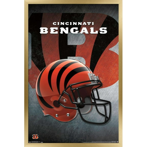 NFL Cincinnati Bengals - Helmet 16 Wall Poster, 14.725" x 22.375", Framed
