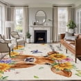 thumbnail image 2 of Area Rug 60×96in, Vintage Farm Cow Sunflowers Floor Carpet Living Room Rug, Country Floral Art Non-Slip Welcome Mat Indoor Rugs for Bedroom Dining Room, 2 of 9
