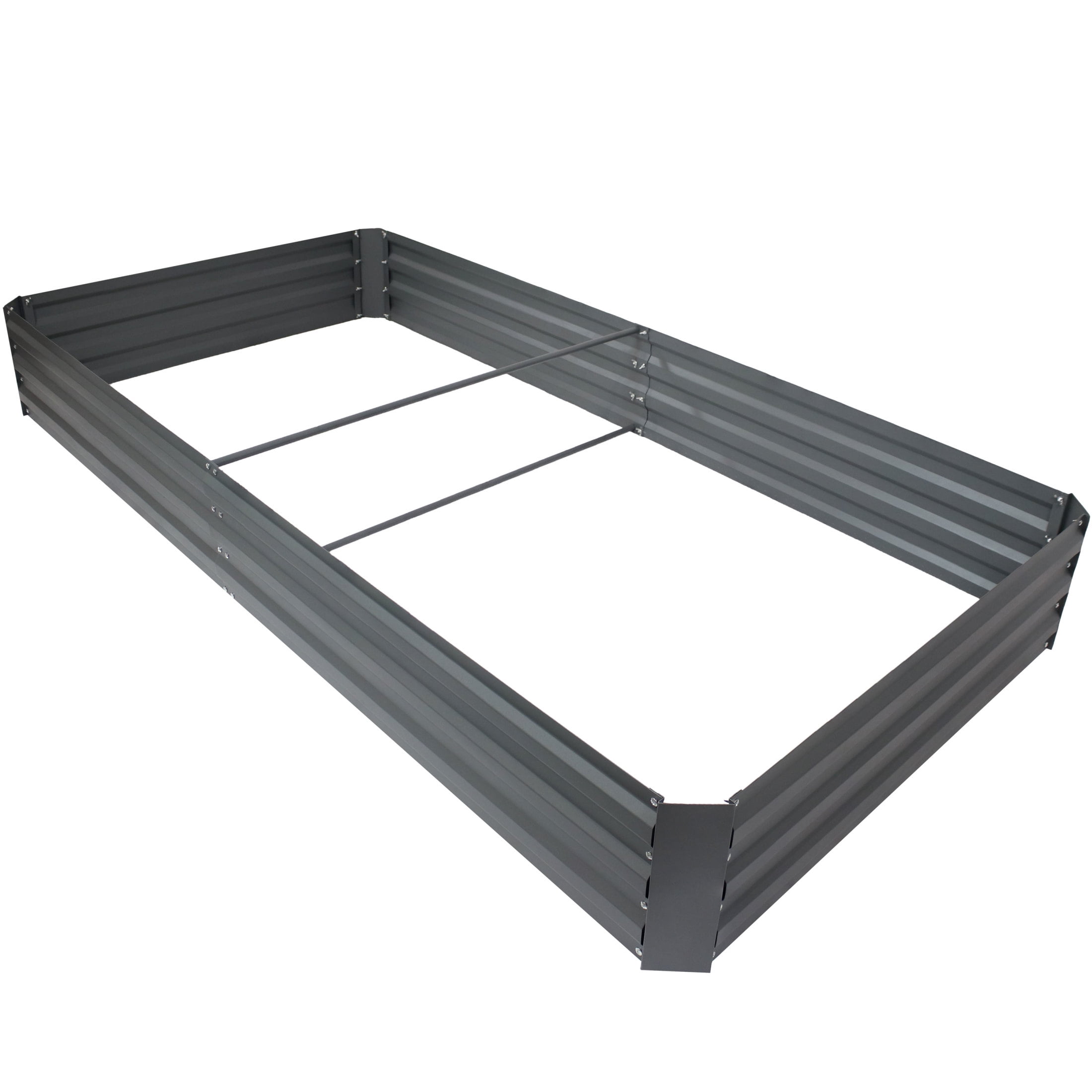 Sunnydaze 95" x 47" x 12" Rectangular Gray Galvanized Steel Raised Garden Bed