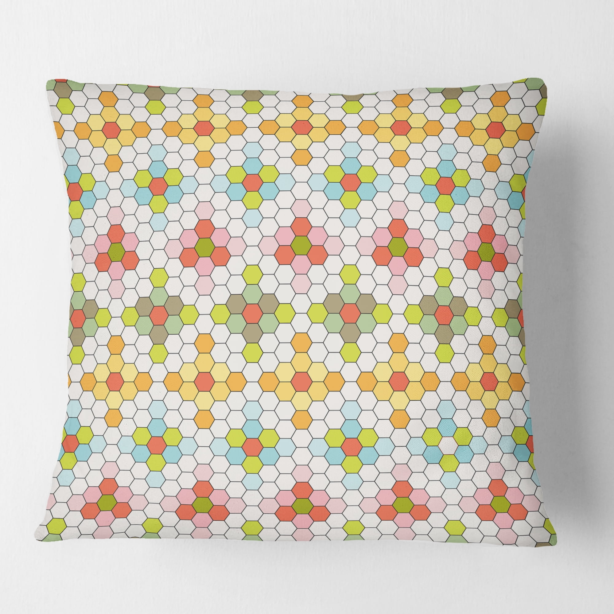 Designart Retro Geometric Design IX' Mid-Century Modern Throw Pillow - 18x18