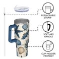 thumbnail image 4 of OBREWU Coastal Coral Starfish Tumbler with Handle and Lid,Coastal Coral Starfish 40oz Double Wall Vacuum Insulated Tumbler,Cups Gift for Women and Men, 4 of 7