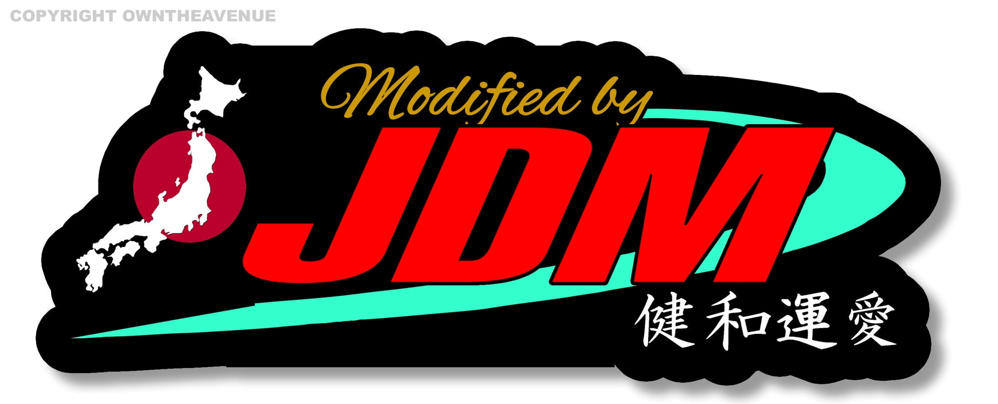 Stickers For Cars JDM Kanji Drift Japanese Rising Sun Shocker Hand ...