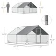 thumbnail image 3 of PawHut Galvanized Large Chicken Coop Cage Walk-in Enclosure 9.8'x13.1'x6.6', 3 of 10