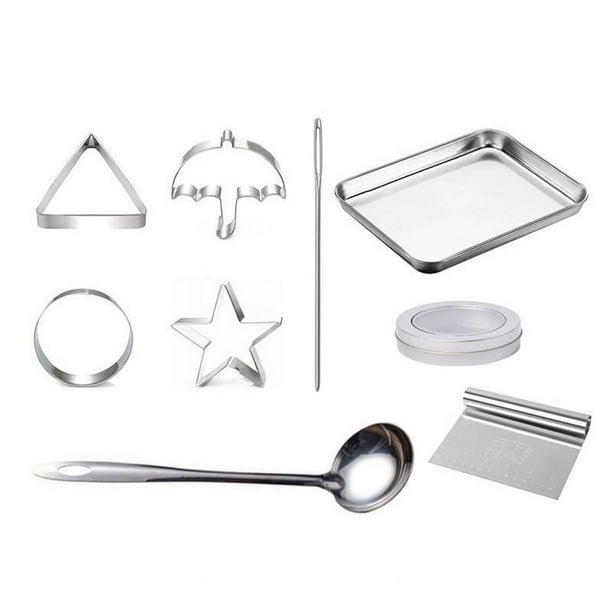 Fiudx Juego de Herramientas para Hornear, Cortador de Acero Inoxidable de 11 Piezas, Kit para Hacer Galletas y Dulces, Materiales Duraderos, Juego de Fiesta Familiar Divertido, Idea de Regalo Perfect