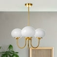 thumbnail image 5 of Arturesthome Milk Pink Glass Pendant Light Bauhaus Vintage Bubble Chandelier For Dining Room Living Room, 5 of 12