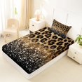 thumbnail image 5 of Homewish Brown Cheetah Print Twin Sheets for Girls, Princess Glitters Printed Bedding, 3 Pieces (1 Flat Sheet, 1 Fitted Sheet and 1 Pillowcase), 5 of 6